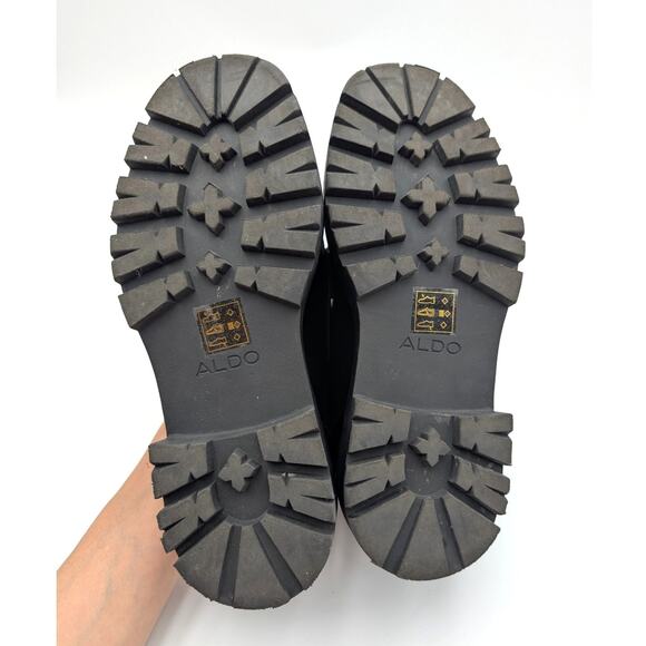 Aldo Oneameth Platform Lug Sole Loafers Women's Round Toe Black Size US8.5 EU39 - Picture 8 of 16